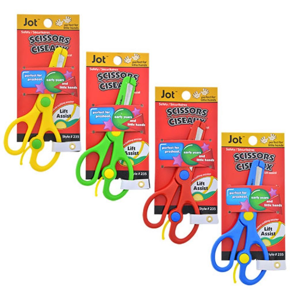 Kids Safety Scissors - Pack of 12 for Preschool Craft & Learning