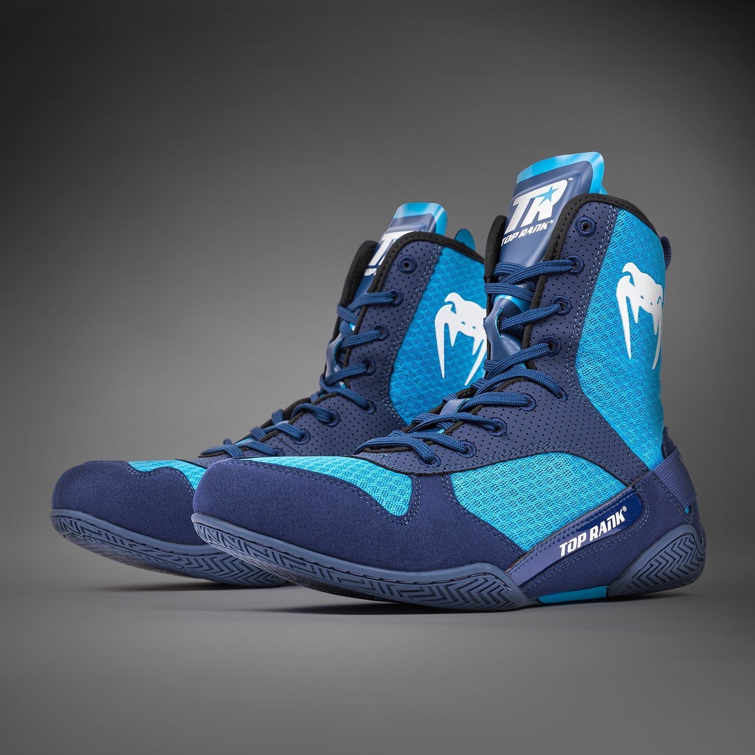 Venum x Top Rank Original Boxing Shoes for Men - Royal Blue Training & Competition Footwear for Boxing, MMA & Kickboxing
