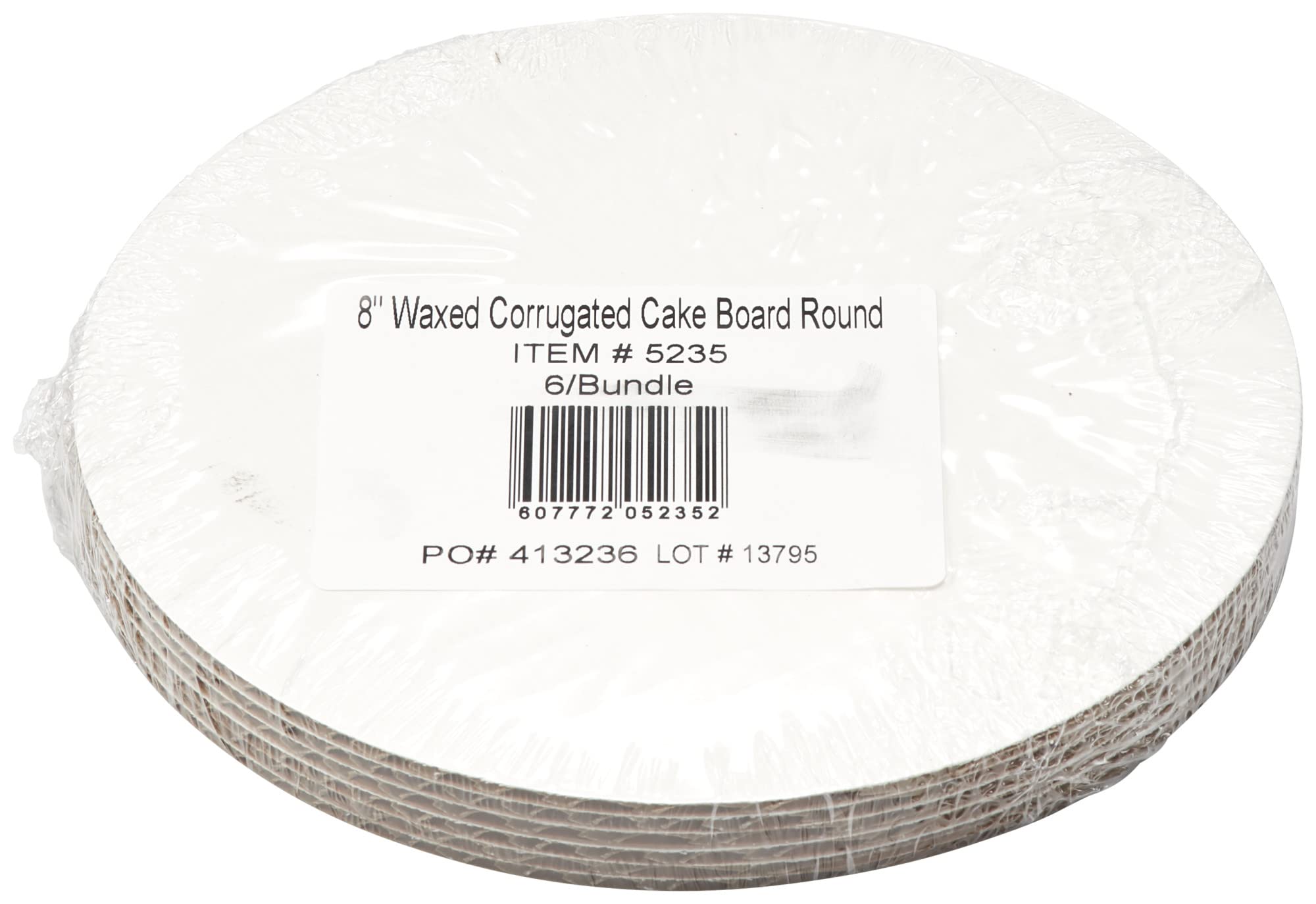 DecoPac 8 Inch Round Cake Board - 6 Pack White Waxed Greaseproof Corrugated Cardboard for Birthday, Wedding & Party Cakes - Sturdy Baking & Decorating Base for Professional & Home Bakers