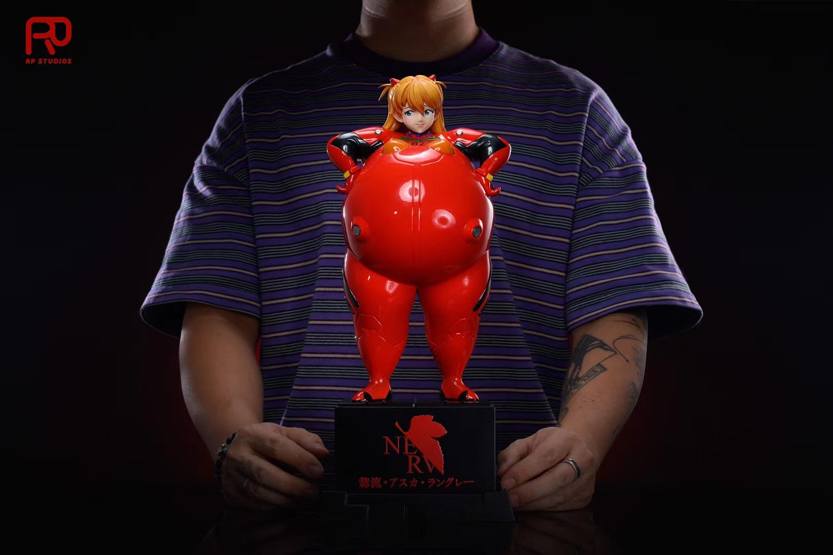 RP Studio Chubby Asuka & Adam the Angel Anime Figures - Cute Evangelion Collectible Statues for Home Decor, Office Display, and Anime Fan Gifts