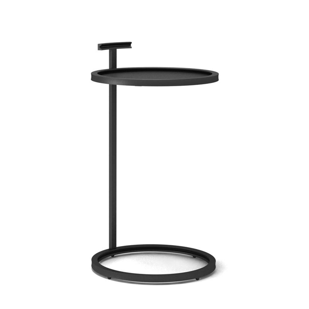 Iron Side Table with Stable Base - 70cm Height End Table, Easy to Move Rounded Corner Design for Living Room, Bedroom, Office - Perfect Sofa Table, Nightstand & Coffee Table Companion