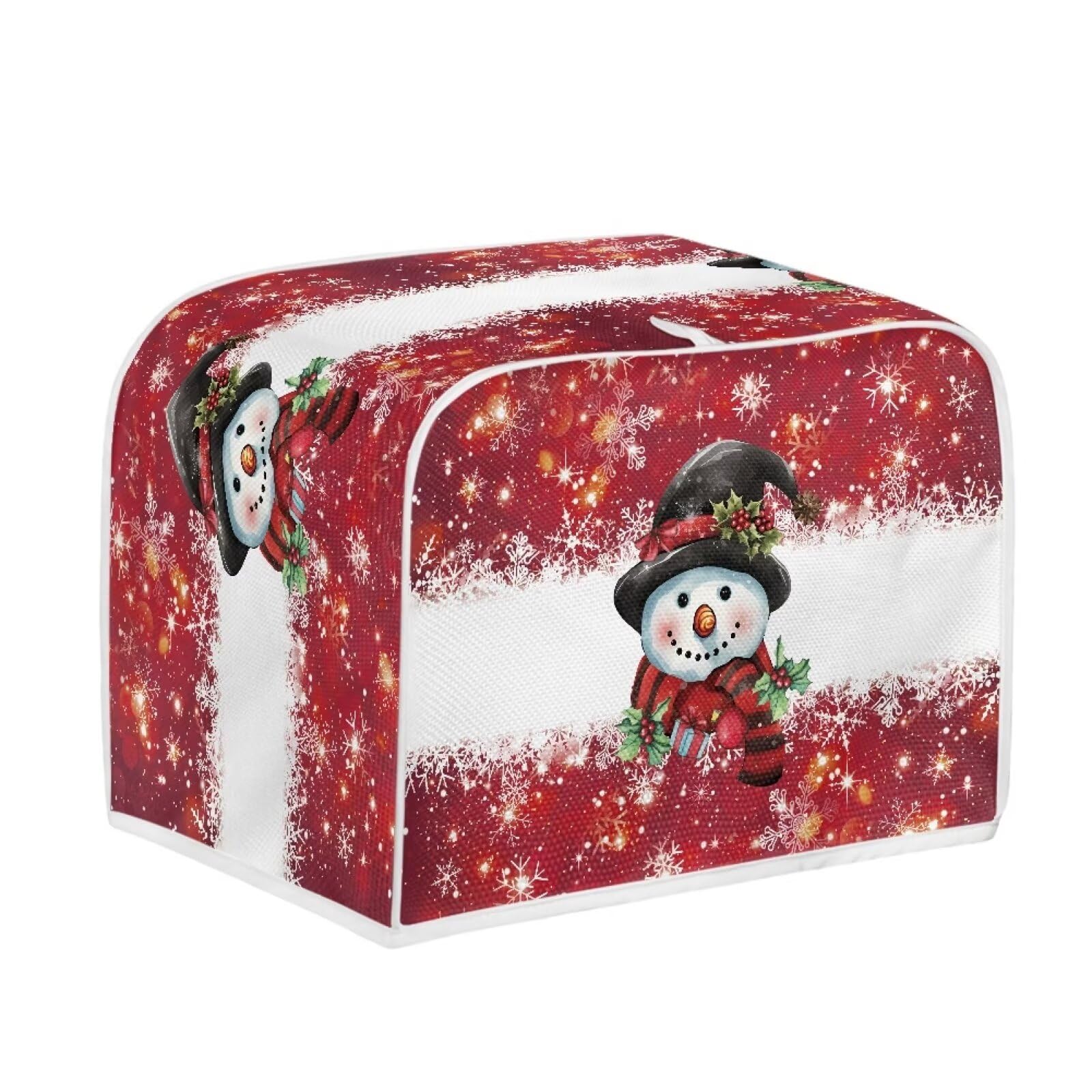 Christmas Snowman 2-Slice Toaster Cover - Dust & Fingerprint Protection for Kitchen Appliances - Perfect for Bread Toasters & Makers - Festive Holiday Kitchen Decor