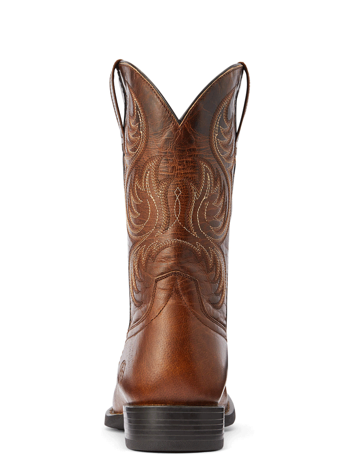 Ariat Men's Sport Boss Western Boot - Rich Cognac Brown Leather Cowboy Boots for Riding, Work & Casual Wear