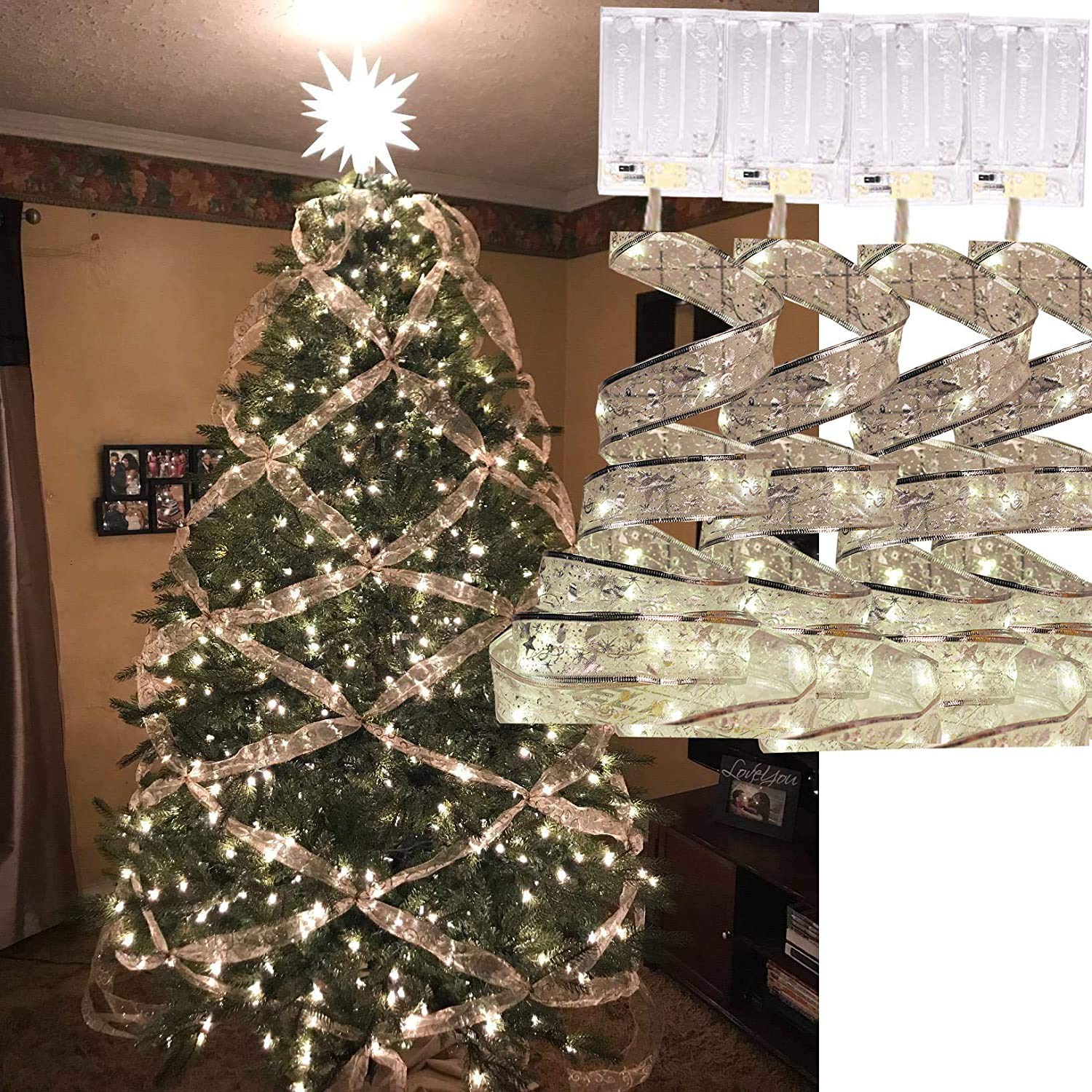 40 LED Waterproof Fairy Lights - 13ft Battery Operated Christmas String Lights for Indoor & Outdoor Decor (4 Pack) | Perfect for Xmas Tree, Party, Wedding, Garden & Home Decoration