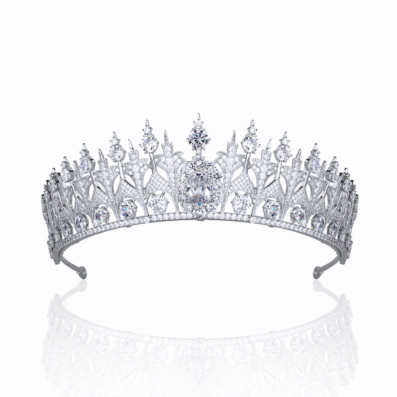Zirconia Dutch Sapphire Replica Tiara for Wedding | Blue Crystal Queen Crown for Women CH10367 | Bridal Accessories, Prom, Pageant & Special Occasions
