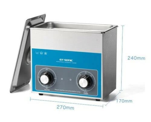 Stainless Steel 3L Industrial Ultrasonic Cleaner with Heater & Timer - Professional Jewelry, Dental Tools, and Eyeglass Cleaning Equipment for Home & Commercial Use