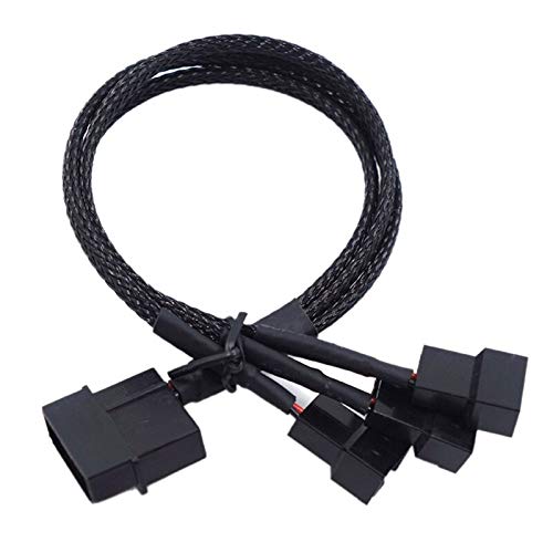 1PC Molex to 3-Way 3Pin/4Pin PC Fan Splitter Adapter Cable - 27cm for Computer Case Fan, CPU Cooler & Mining Rig Cooling Fans | Perfect for PC Builds, Gaming Rigs & Cryptocurrency Mining Setups