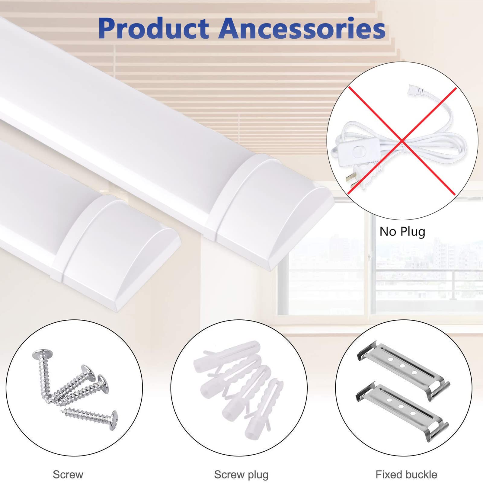 2FT LED Shop Light - 20W 2000LM Super Bright LED Tube Light, 3000K Warm White Ceiling Light with High Output - Perfect for Garage, Warehouse, Workshop & Basement Lighting
