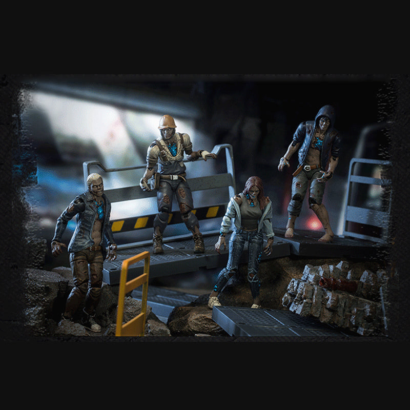 1/18 JOYTOY 3.75 Inch Zombie Action Figure Set (5PCS) - Life After Infected Person Series - Perfect for Horror Collectors, Diorama Displays & Tabletop Gaming Scenes