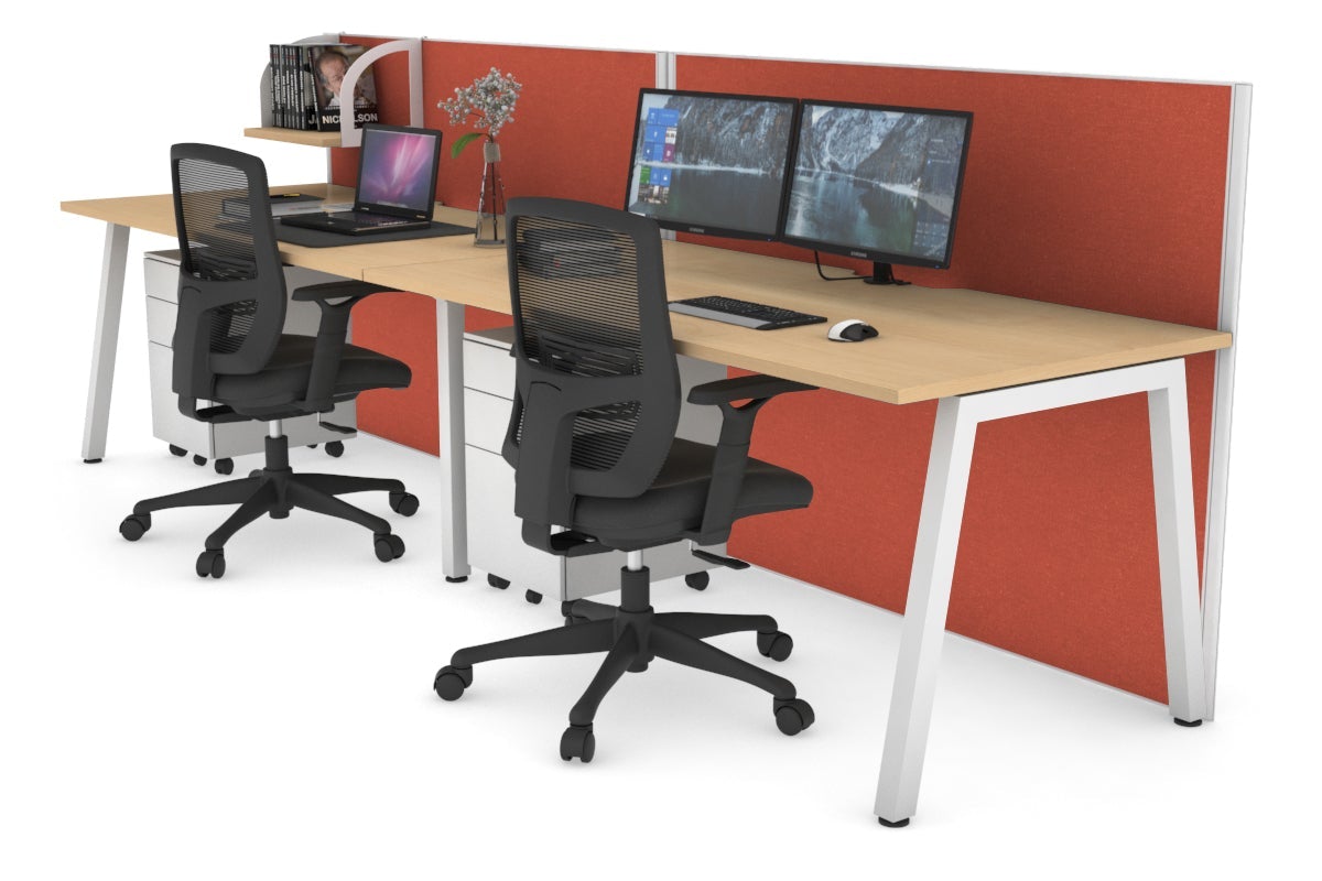 Horizon Quadro 2 Person Standing Desk with Cable Management - 1400L x 800W Adjustable Height Workstation for Office & Home Use | Perfect for Shared Workspaces & Collaborative Environments