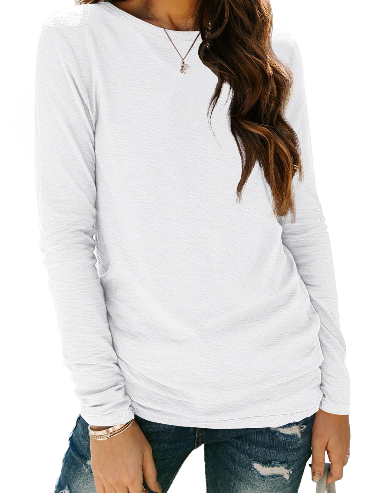 AUTOMET Women's Long Sleeve Spring Tops - Plus Size Workout T-Shirts for Fall 2025 | Gym, Yoga, Running & Casual Wear
