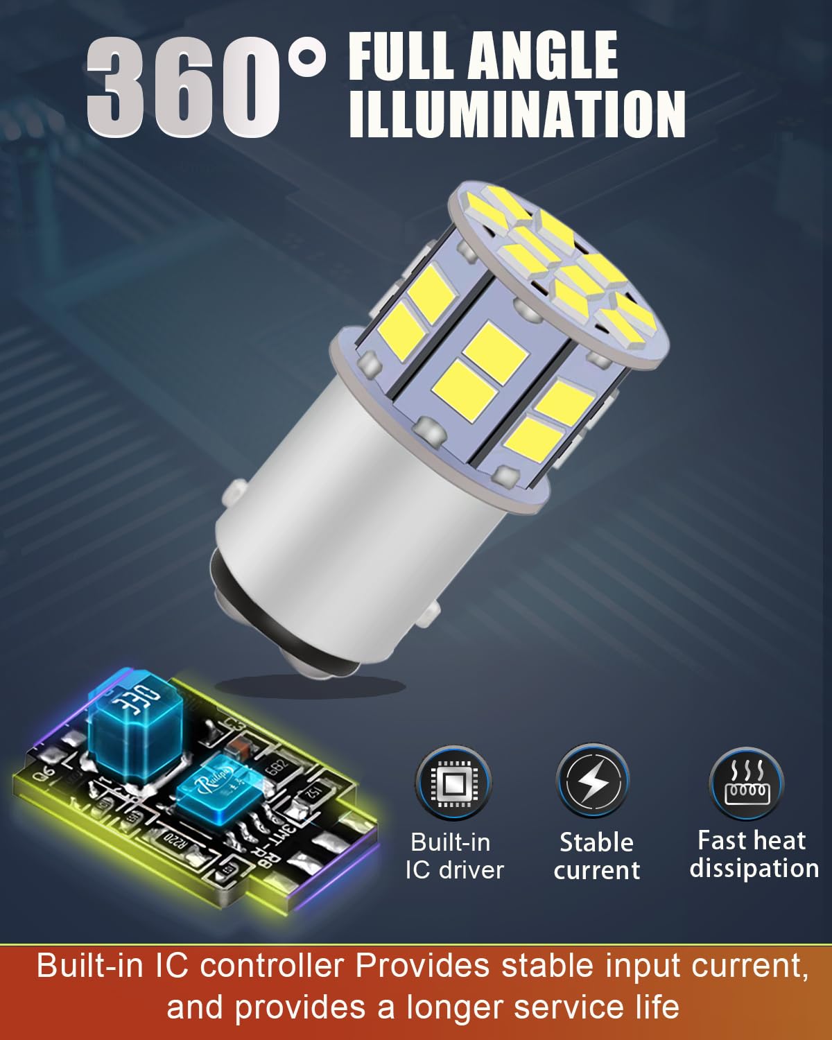 1157 LED Bulb White - Super Bright 2057 2357 7528 BAY15D Replacement Bulbs for Backup Reverse Lights, Brake Tail Lights, DRL Parking Lights (4-Pack) - Perfect for Cars, Trucks, SUVs, and Motorcycle Lighting Upgrades