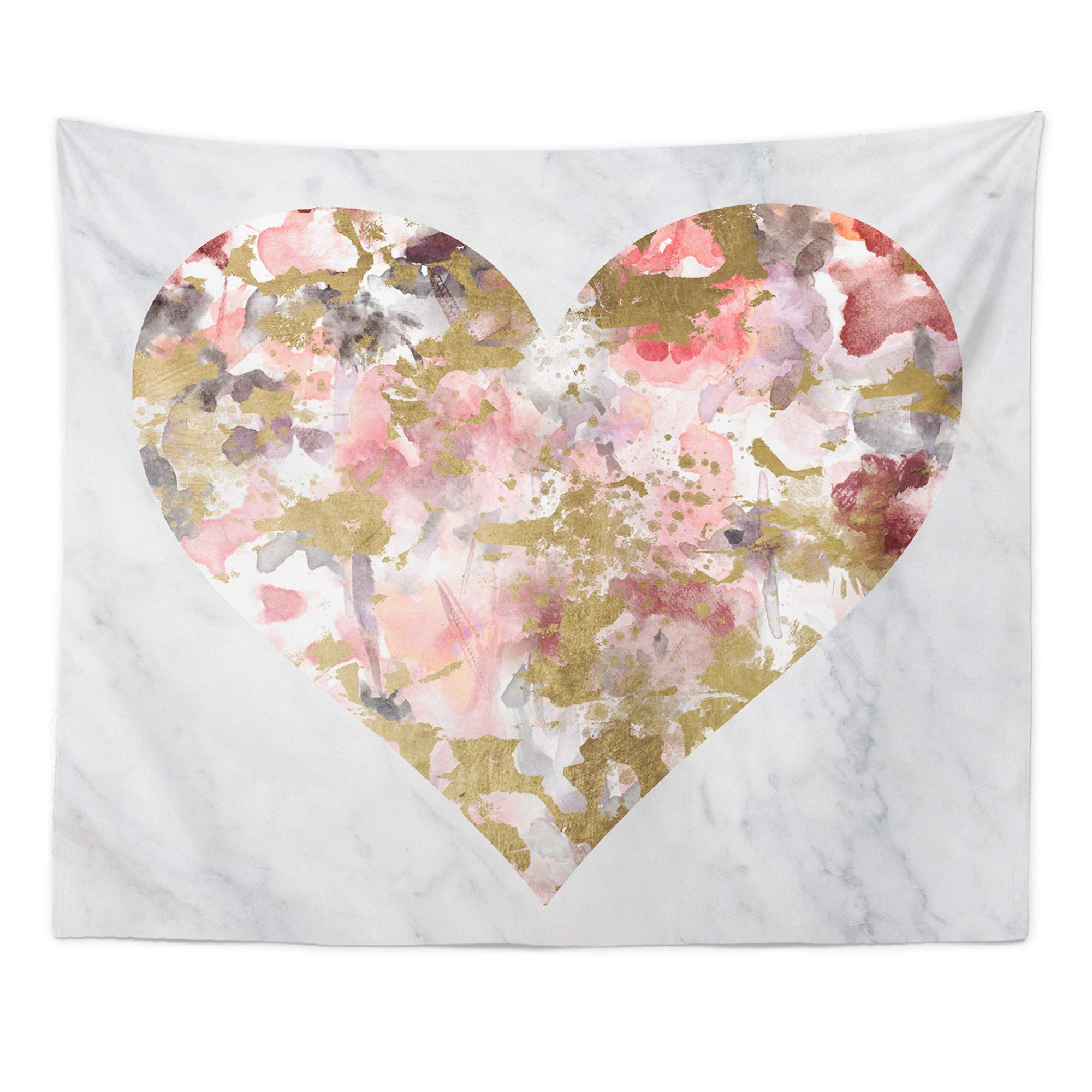Wilderness Hearted Gold & Pink Tapestry Wall Art - 80