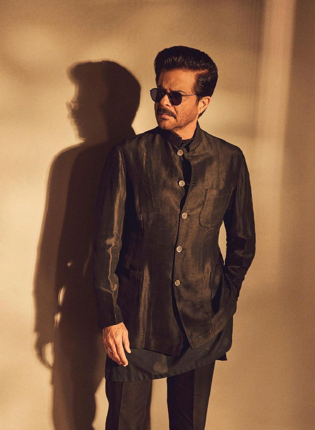 Elegant Black Bandhgala Jacket - Premium Satin Linen Blend for Men - Perfect for Weddings, Parties & Formal Events