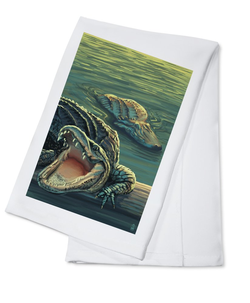 Premium 100% Cotton Alligator Print Tea Towels - Decorative Kitchen Hand Towels for Home, Dish Drying & Gift Giving