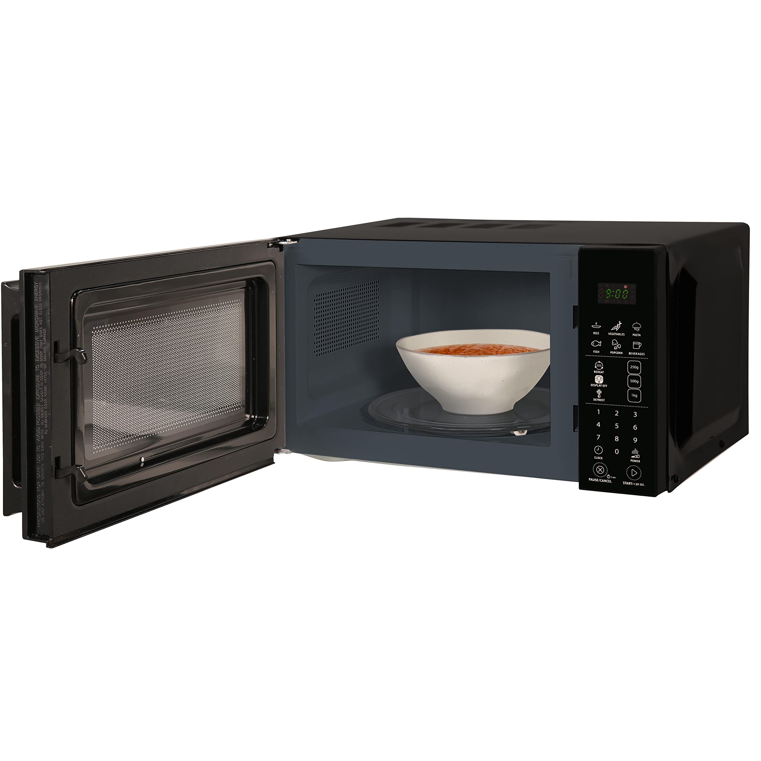 Russell Hobbs RHMT2004B 20L 800W Black Touch Control Digital Microwave Oven - 10 Power Levels, 6 Auto Cook Menus, Defrost Function, Clock & Timer - Perfect for Small Kitchens, Dorms & Offices