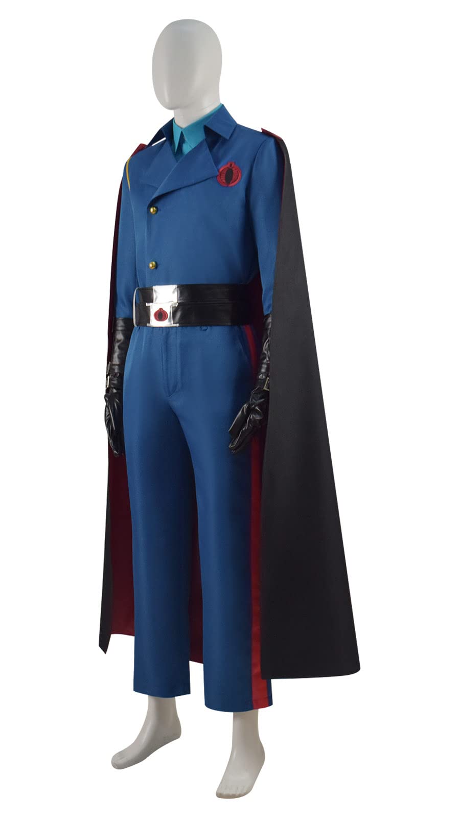 Men's Cobra Commander Costume - Adult Halloween Cosplay Outfit with Shirt & Cloak | G.I. Joe Villain Costume for Conventions, Cosplay Events & Halloween Parties