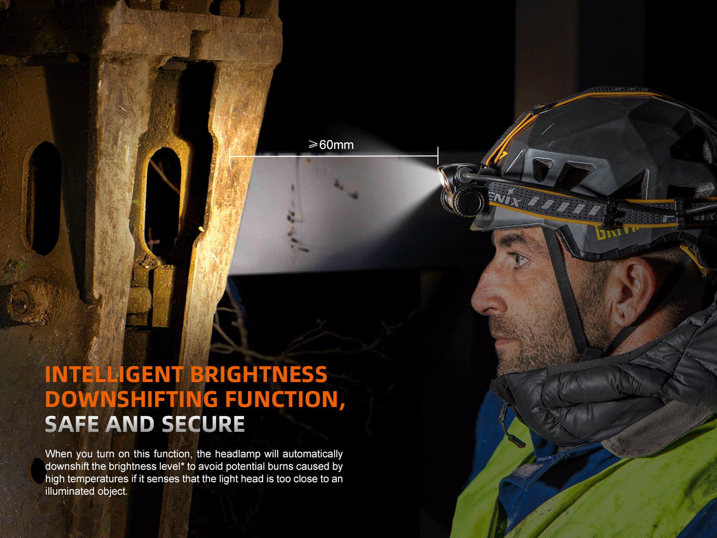 Fenix HM75R Rechargeable 1600 Lumens Industrial Headlamp - Perfect for Camping, Hiking, and Outdoor Work