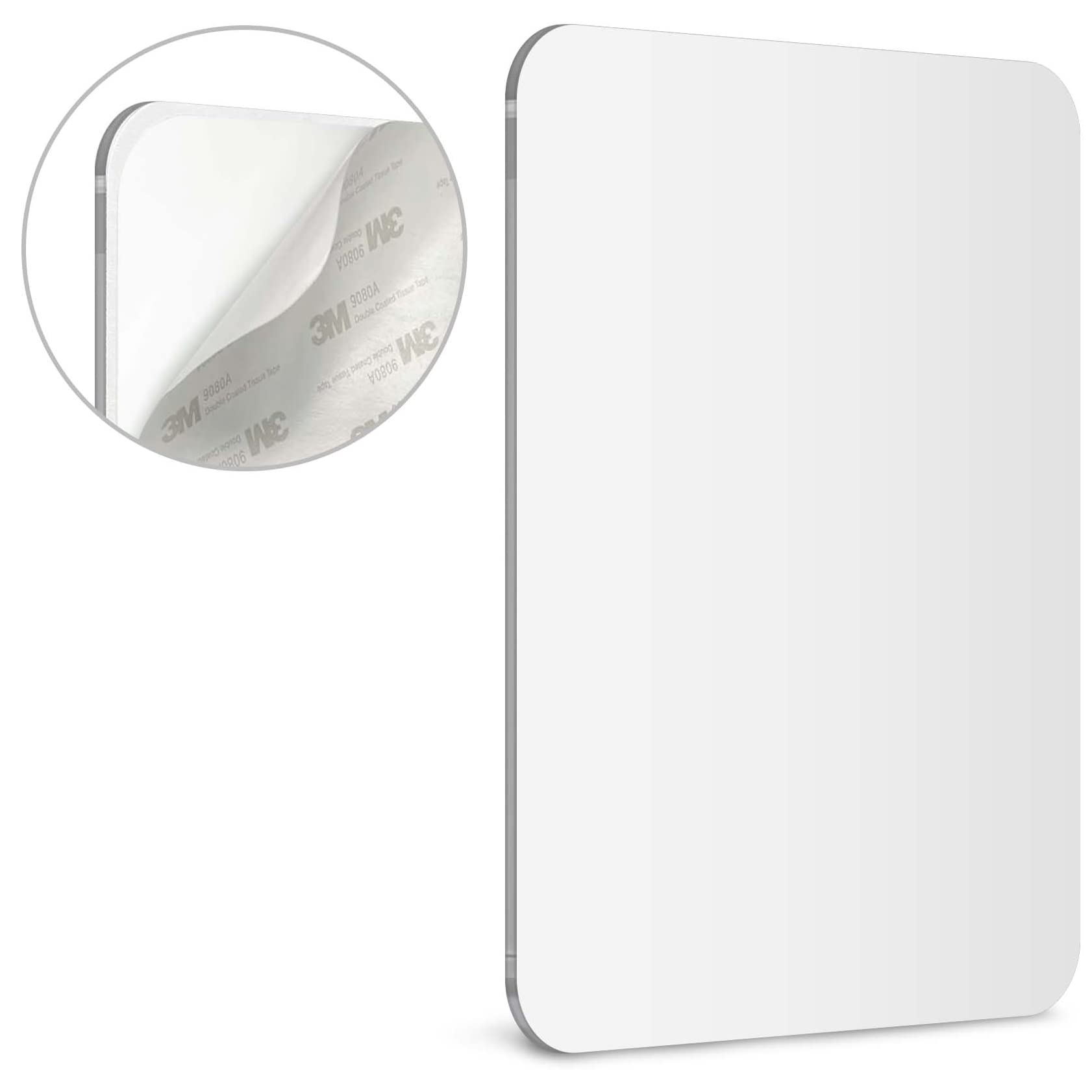 Premium Mavoro Shower Shaving Mirror - 7x9 Inch Unbreakable Acrylic Mirror with 3M Adhesive - Fog Resistant, Frameless Design, Peel & Stick Installation - Safe Glassless Mirror for Kids - Perfect for Bathroom, Gym Locker & Travel Use