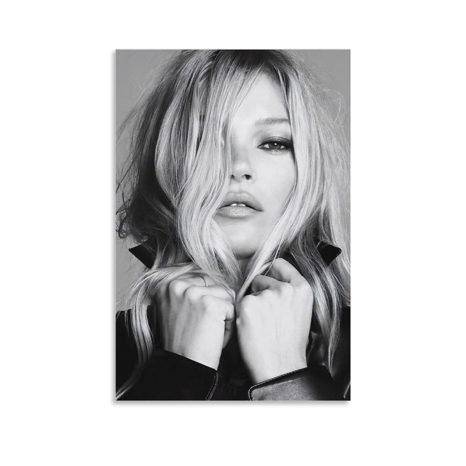 Kate Moss Wall Art Poster - Cool Black & White Canvas Painting Print for Living Room, Bedroom Decor - 08x12inch (20x30cm) Unframed Style | Modern Home & Office Wall Decor