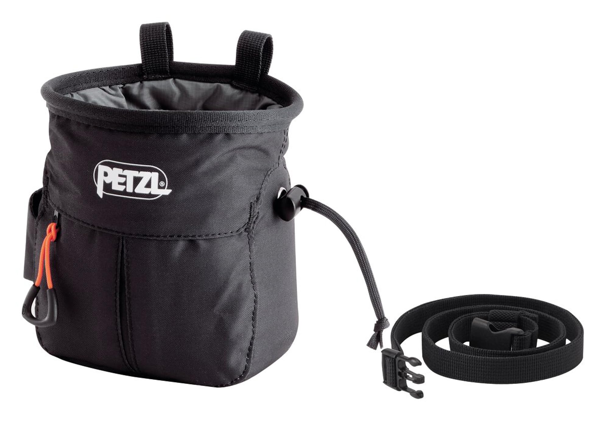 SAKAPOCHE Black Ergonomic Chalk Bag with Adjustable Belt & Zippered Pocket - Perfect for Rock Climbing, Bouldering & Gymnastics Training