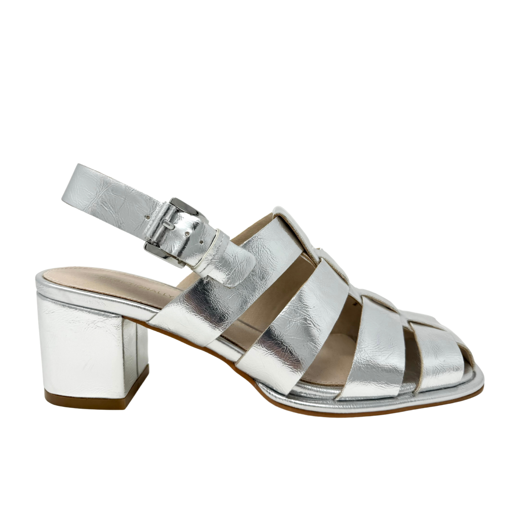 Intentionally Blank July Sandal in Mercury - Women's Minimalist Leather Slide Sandals for Summer Beach Vacation & Casual Outings