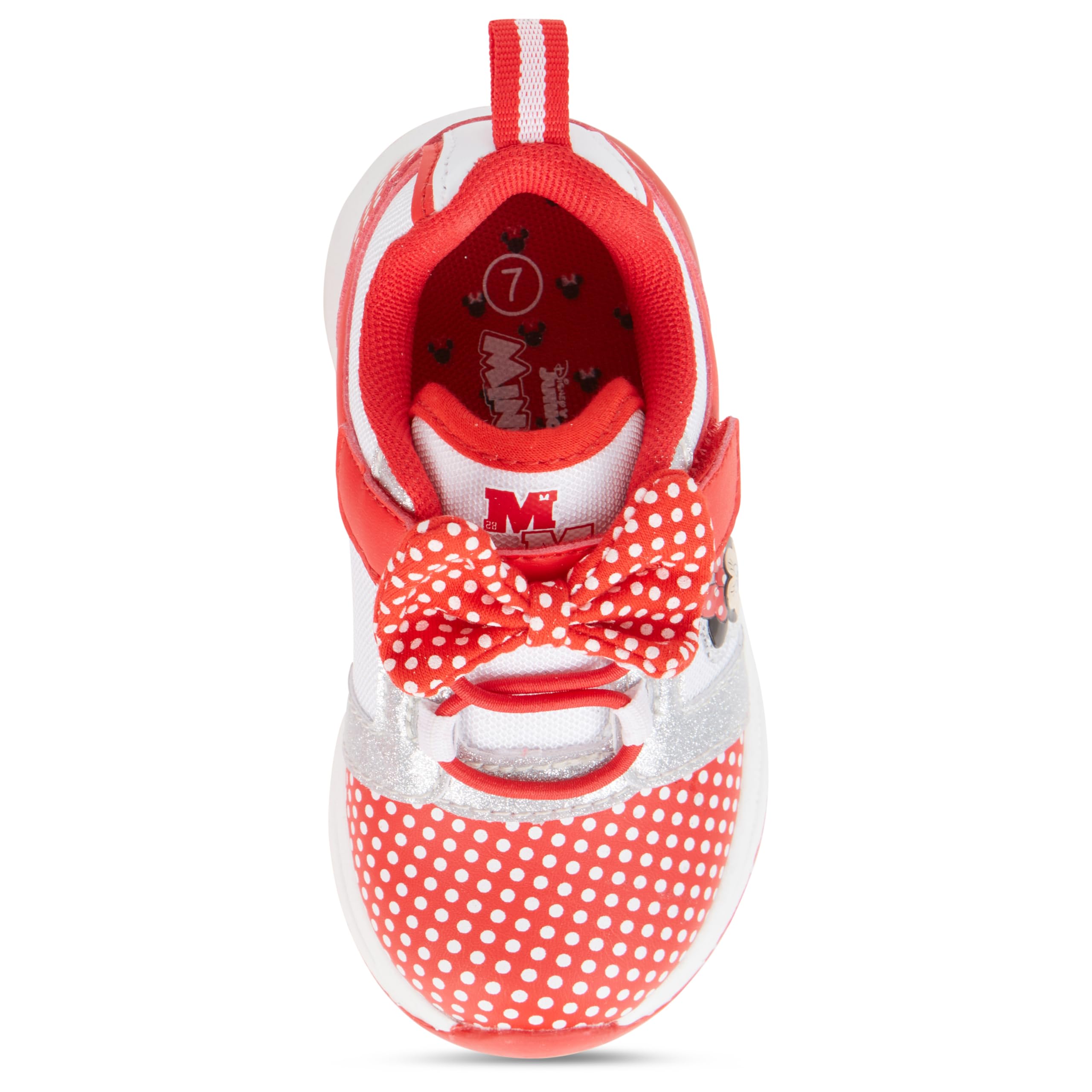 Disney Minnie Mouse Girls Slip-On Sneakers with Velcro Straps - Cute Cartoon Design, Comfortable & Secure Fit - Official Licensed Shoes for School, Play & Everyday Wear