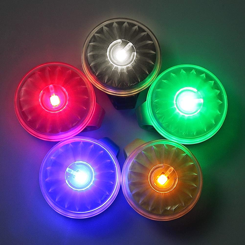 BESPORTBLE 5-Pack Bike Safety LED Lights - Bicycle Rear Lights with Alarm, Clip-On Cycling Accessories for Road Bikes | Perfect for Night Riding, Cheerleading Events & Sports Celebration
