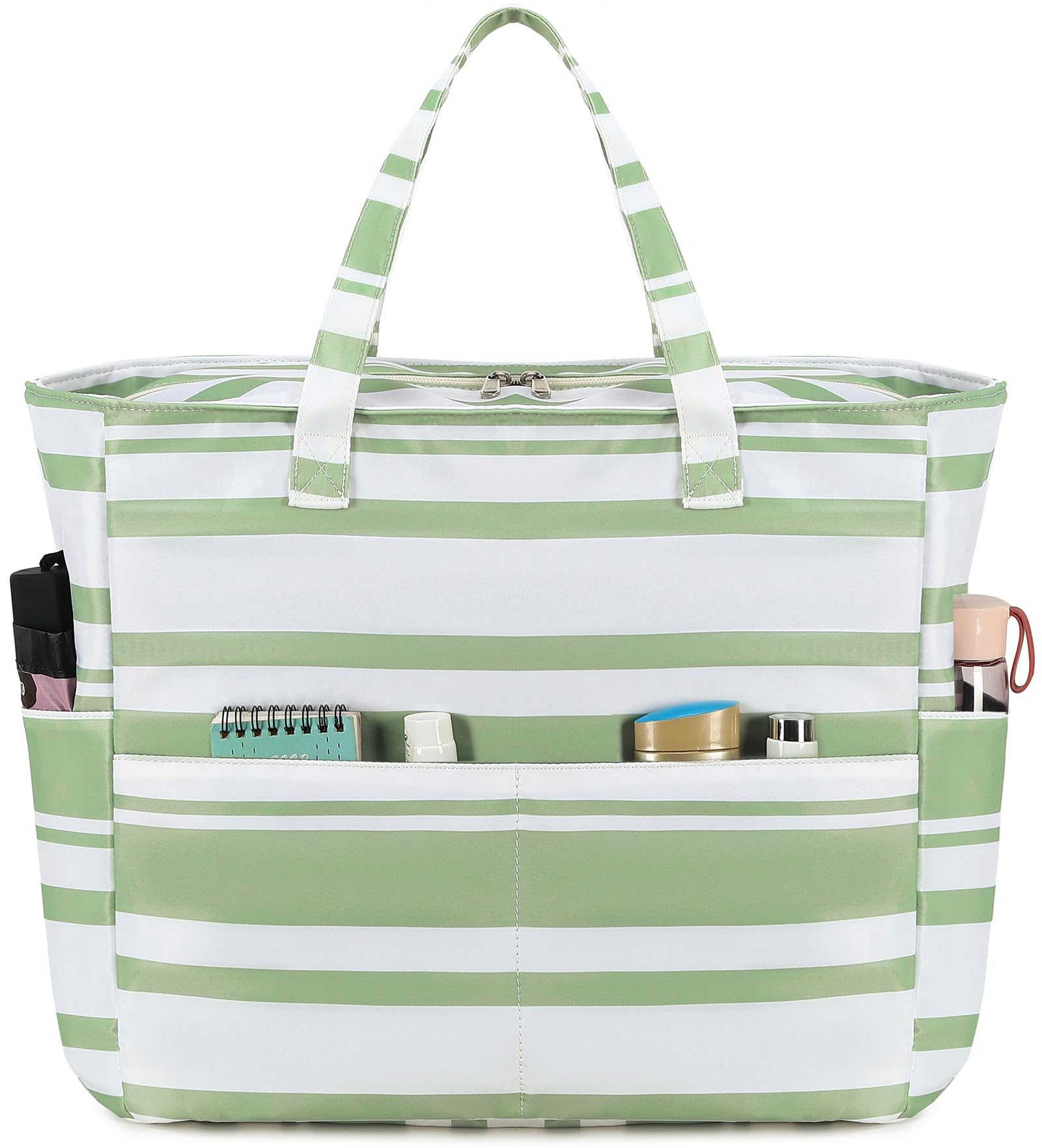 LEDAOU Large Waterproof Beach Tote Bag for Women - Sandproof Zippered Pool & Gym Bag with Wet Pocket - Perfect for Beach, Travel, Shopping & Grocery