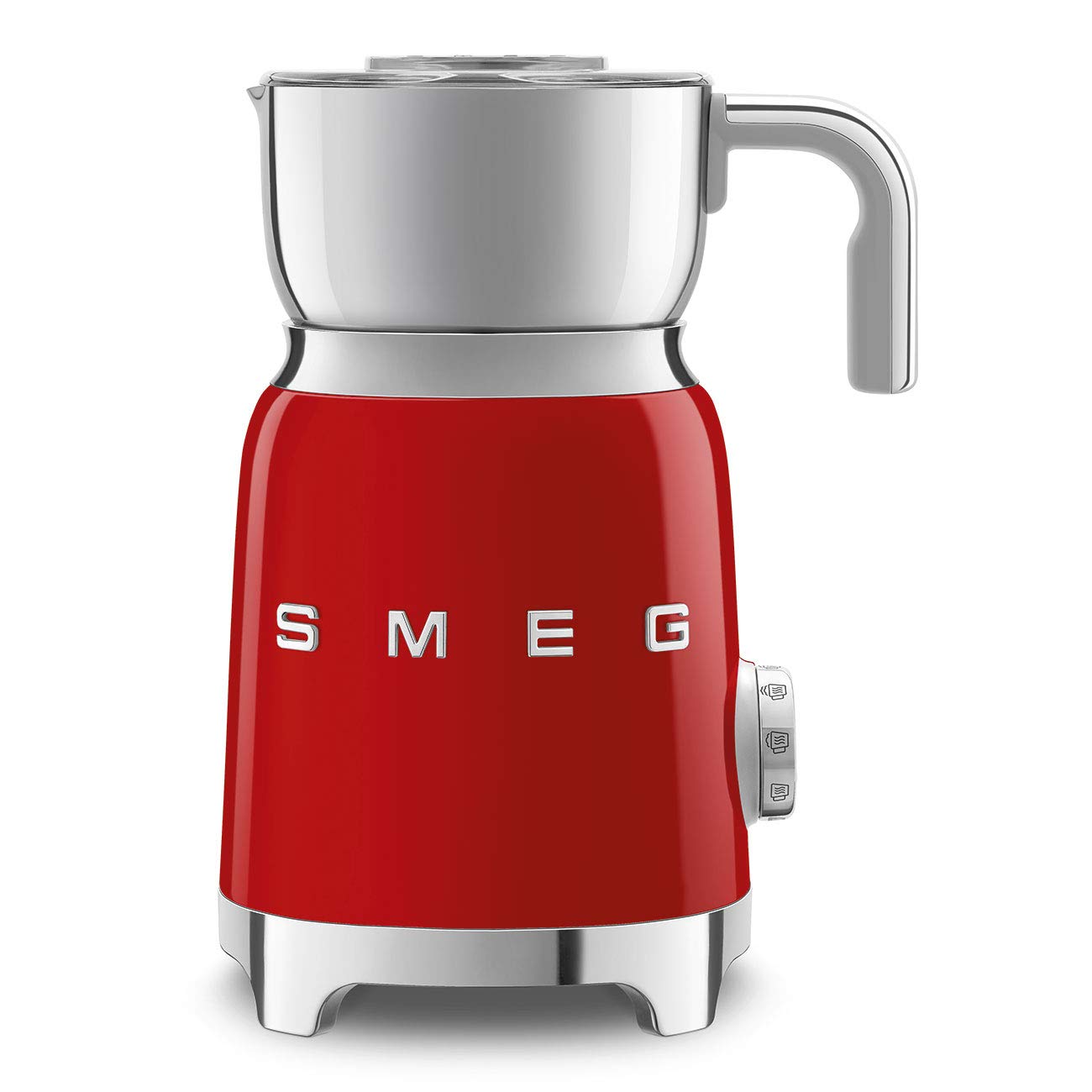 SMEG 50's Retro Style Electric Milk Frother MFF11RDUS - Red Handheld Foam Maker for Coffee, Latte & Cappuccino | Perfect for Home Baristas & Coffee Lovers