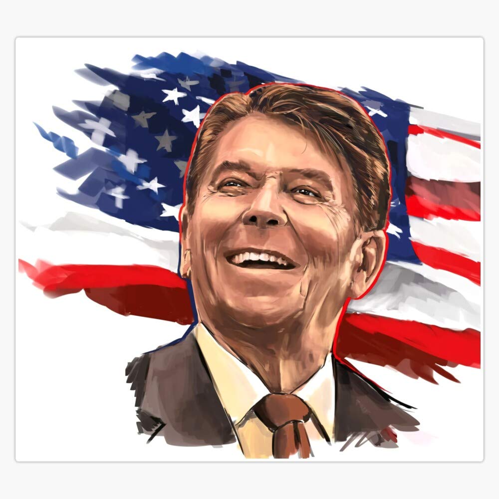 Reagan Smile America Vinyl Bumper Sticker - 5 Inch Patriotic Car Decal for Trucks, Cars & Windows - Perfect for Political Supporters & US History Enthusiasts