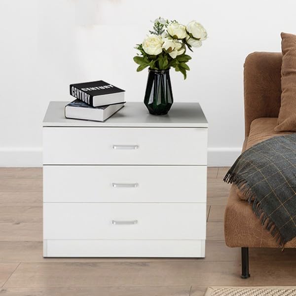 3-Drawer Wooden Dresser Chest with Nightstand - Wide Storage Space for Nursery, Bedroom, Living Room & Hallway - Perfect for Organizing Clothes, Toys & Home Essentials