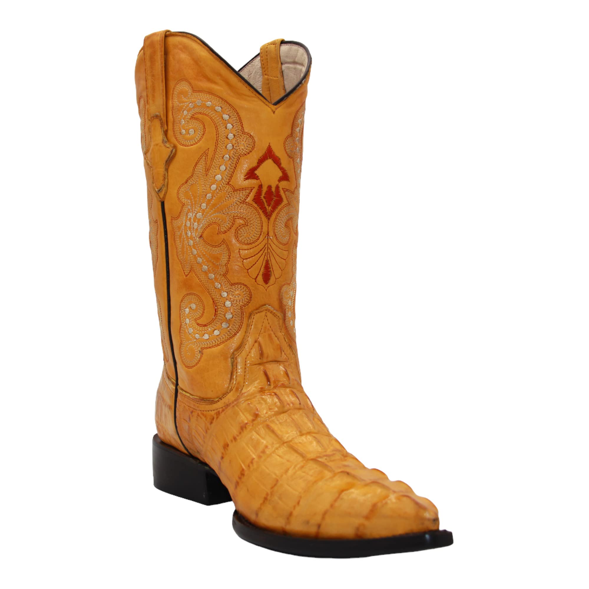 Men's Genuine Leather Cowboy Boots with Crocodile Alligator Print - Snip Toe Western Boots for Men - Perfect for Rodeo, Country Dancing & Casual Wear