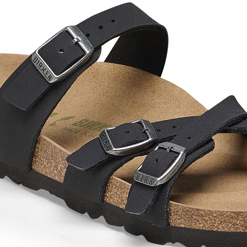 Birkenstock Franca Vegan Black Sandals - Comfortable & Stylish Vegan Shoes for Women | Perfect for Casual Wear, Beach & Summer Outfits