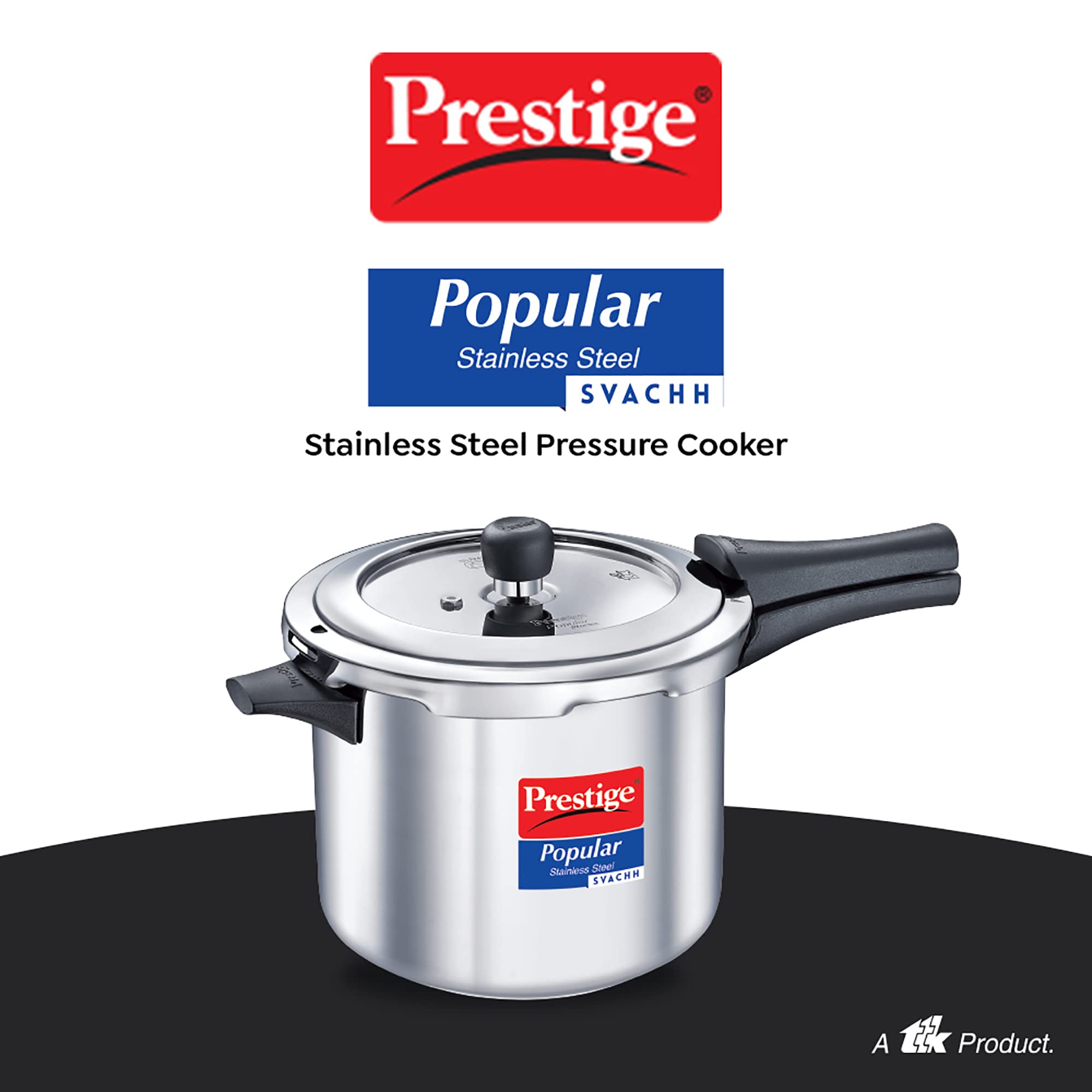 **Prestige Popular Svachh Spillage Control Stainless Steel Pressure Cooker with Outer Lid – 5L (Silver) – Ideal for Home Cooking, Meal Prep & Fast Pressure Cooking**