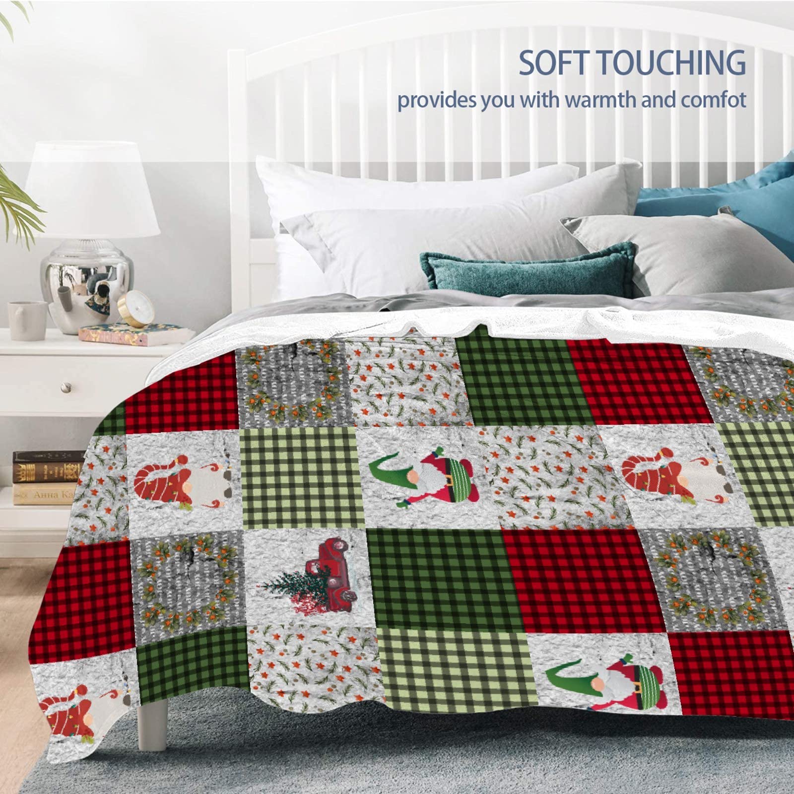 **Premium Christmas Flannel Throw Blanket - Ultra Soft Lightweight Cozy Luxury Bed Blanket for Family, 120