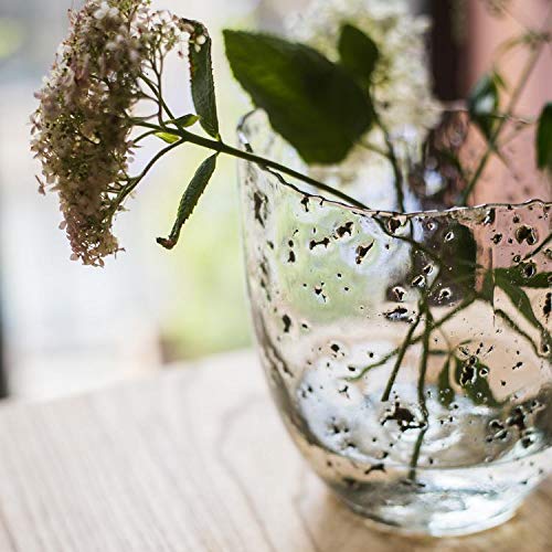 RusticReach Clear Art Glass Vase - Handcrafted Modern Home Decor for Flowers, Centerpieces & Wedding Decorations - Perfect for Living Room, Dining Table & Event Styling
