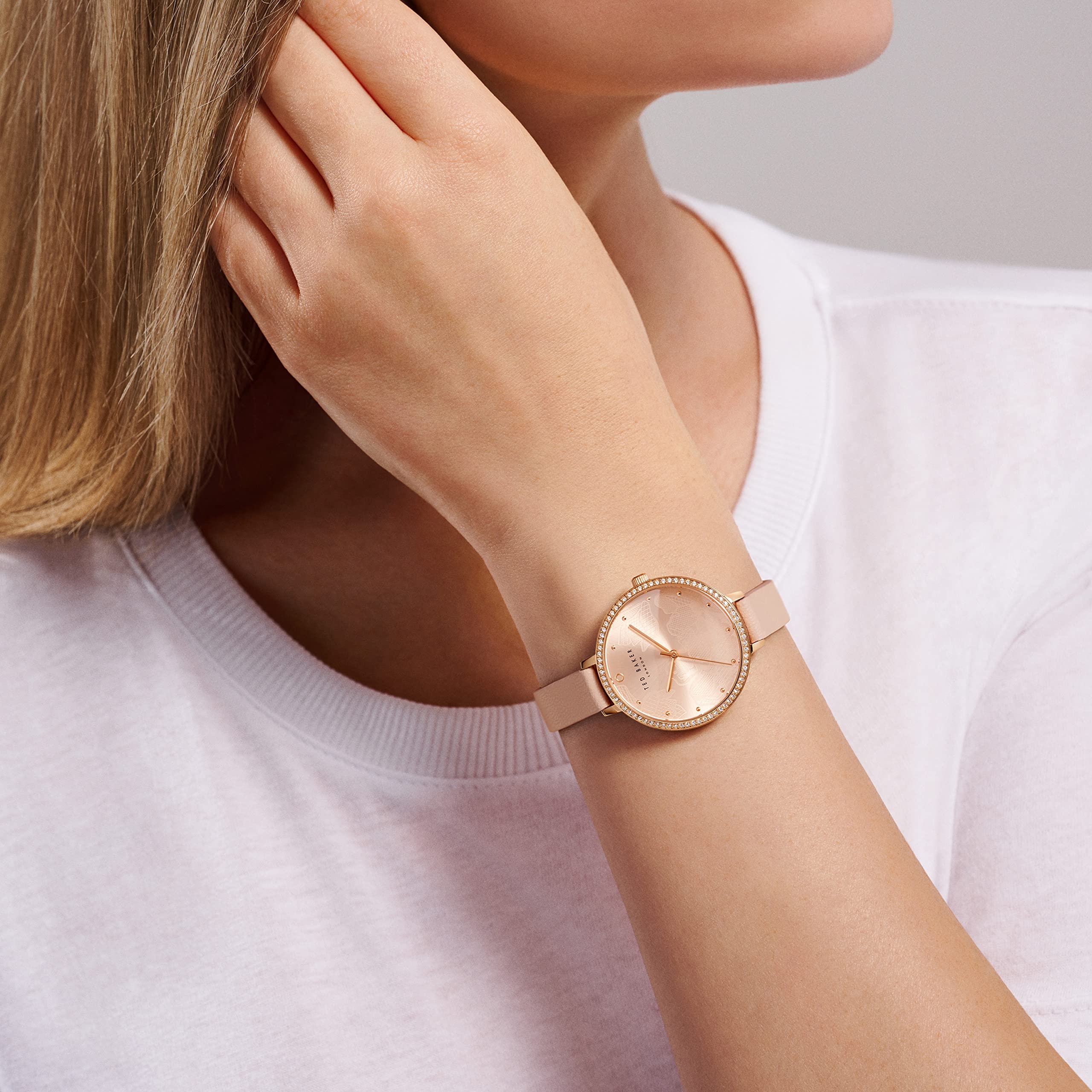 Ted Baker Women's Pink Vegan Leather Strap Watch BKPDSS3019I - Elegant Fashion Timepiece for Office, Date Night & Special Occasions