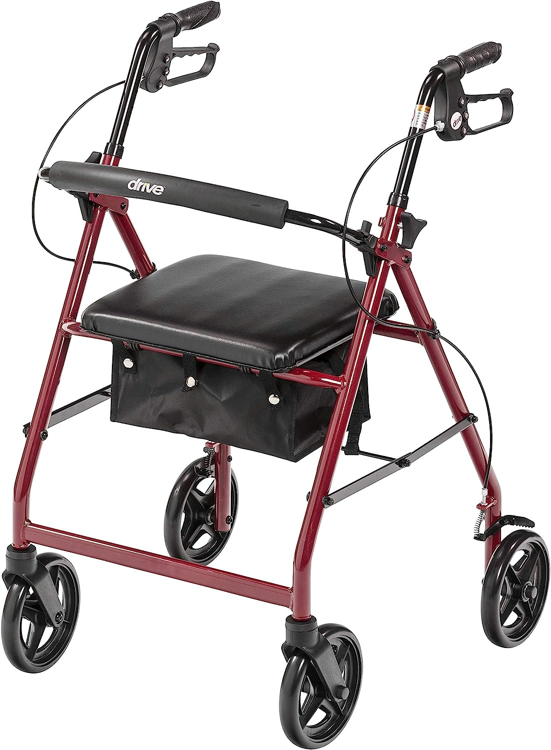Drive Medical R728RD 4-Wheel Aluminum Rollator Walker with 7.5