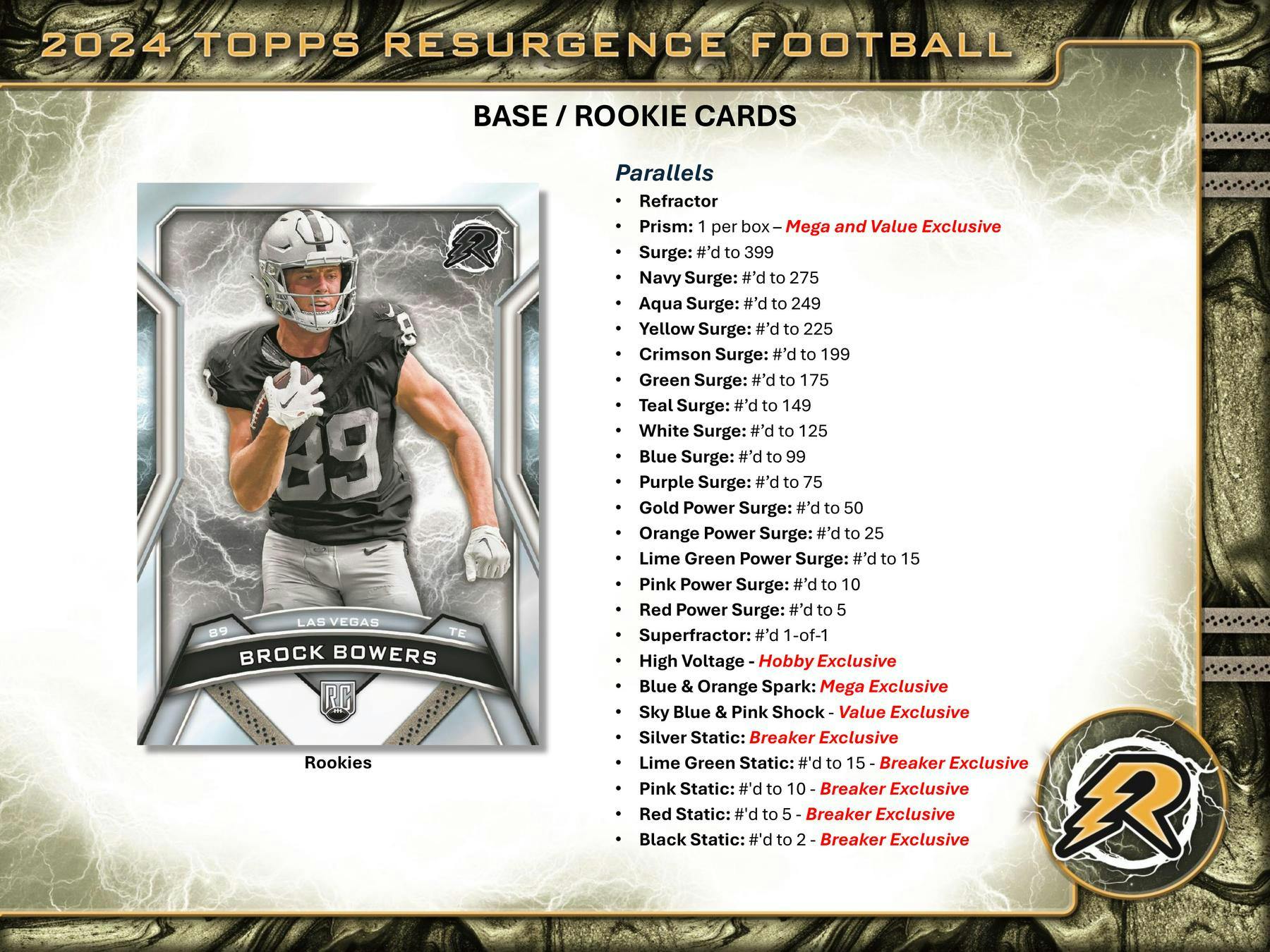 2024 Topps Resurgence Football Mega Box - 12 Packs, 96 Cards - Collectible Trading Cards for NFL Fans - Perfect for Sports Memorabilia Collections and Fantasy Football Drafts