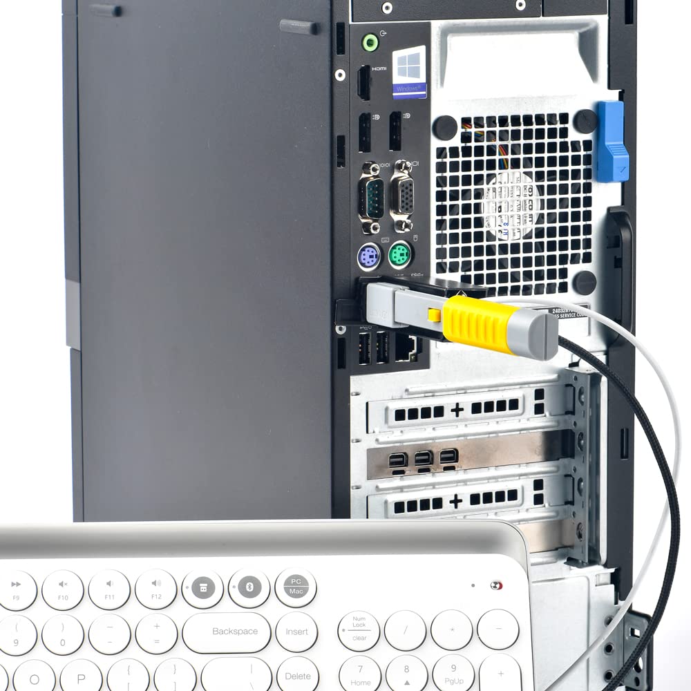 Secure Keyboard and Mouse Lock - Single Unit (Dark Blue) for Office, Home, and School Use to Prevent Theft and Tampering