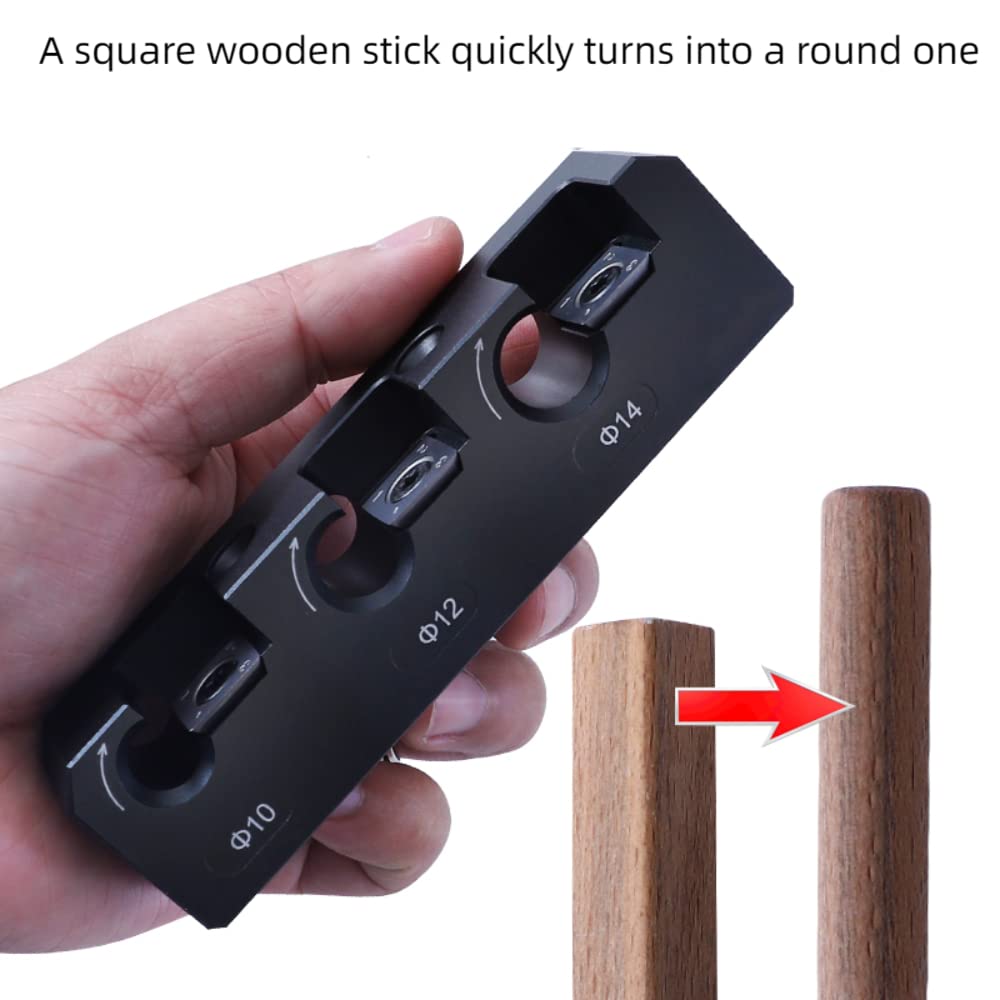 Oumefar Carbide Inserts Dowel Maker - 3 Hole Metric Dowel Plate for Wooden Dowel Rods & Sticks - Electric Drill Milling Jig & Woodworking Tool - Perfect for Furniture Making, DIY Projects & Wood Joinery