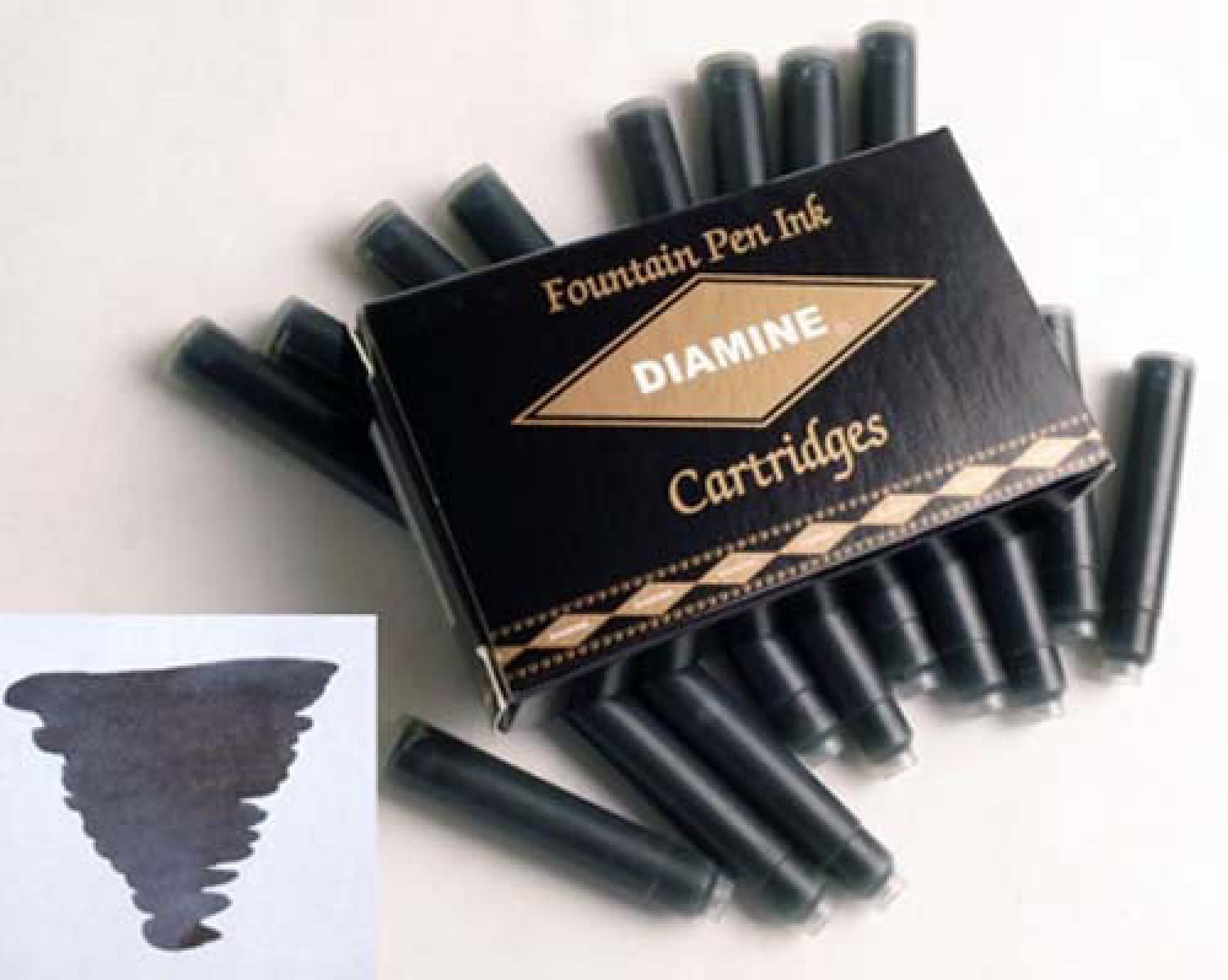 Diamine Registrar Blue Black Ink Cartridges - Pack of 18 for Fountain Pens, Official Documents & Calligraphy