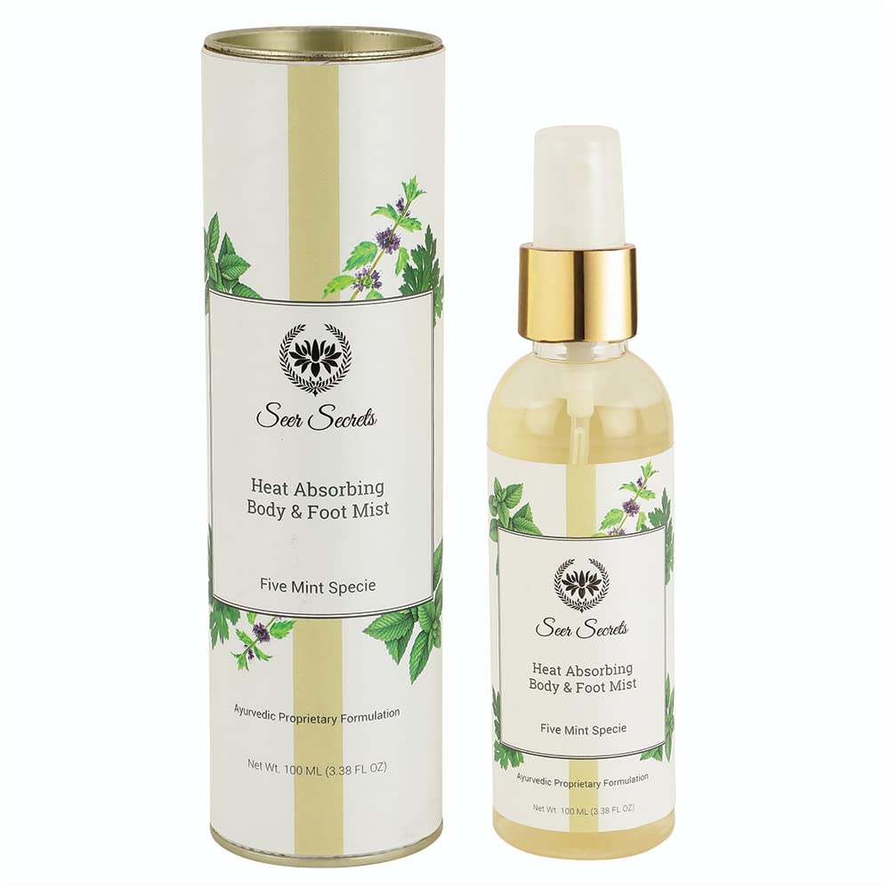 Seer Secrets Five Mint Cooling Body & Foot Mist Spray – 100ml Refreshing Liquid Air Conditioner for Men & Women | Perfect for Gym, Travel & Hot Weather Relief