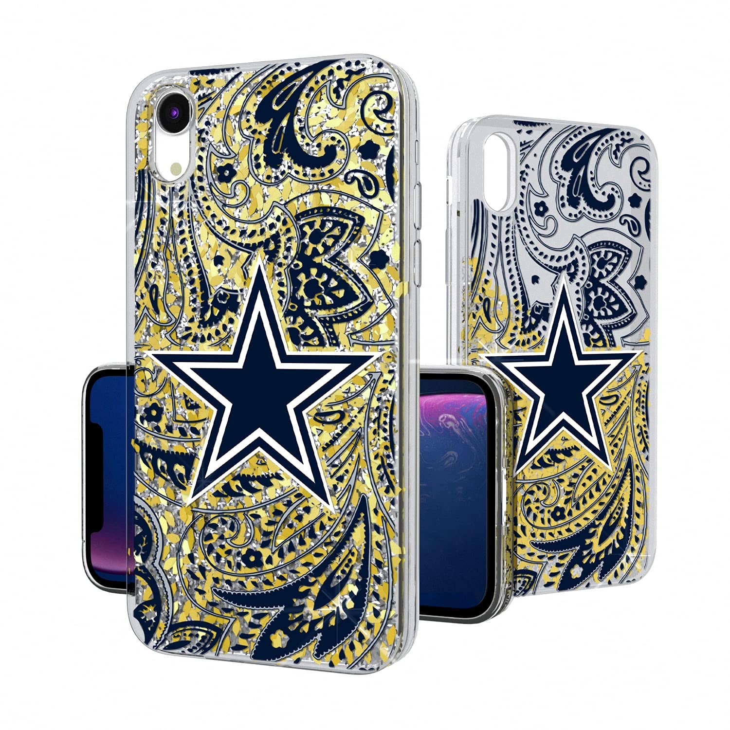 NFL iPhone Case with Paisley Glitter Design - Durable Protective Phone Cover for Football Fans | Perfect for Game Day, Tailgating & Showing Team Spirit