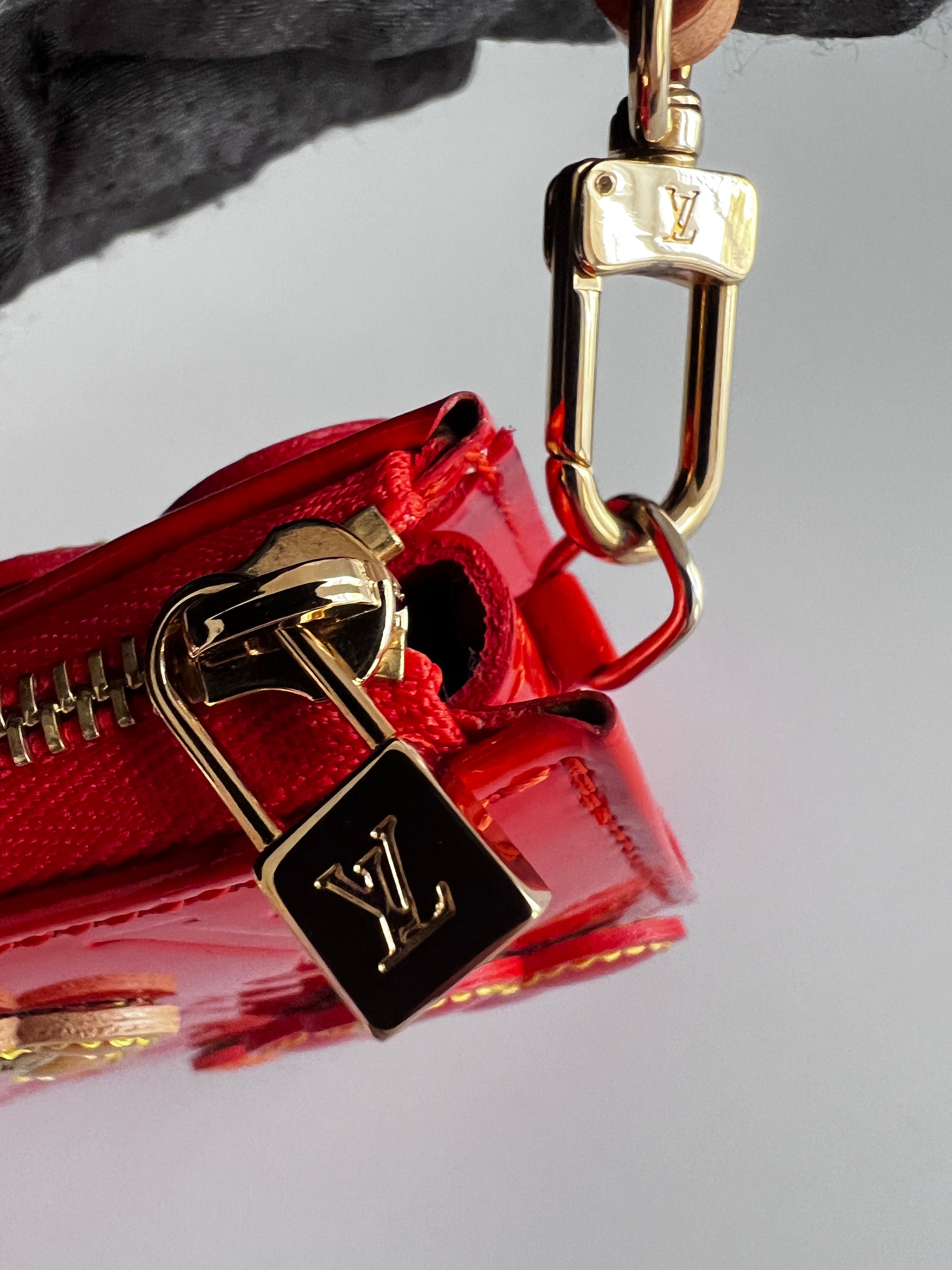 Authentic Louis Vuitton Orange Sunset Monogram Vernis Lexington Fleurs Pochette Bag - Luxury Evening Clutch for Women, Perfect for Parties & Special Occasions