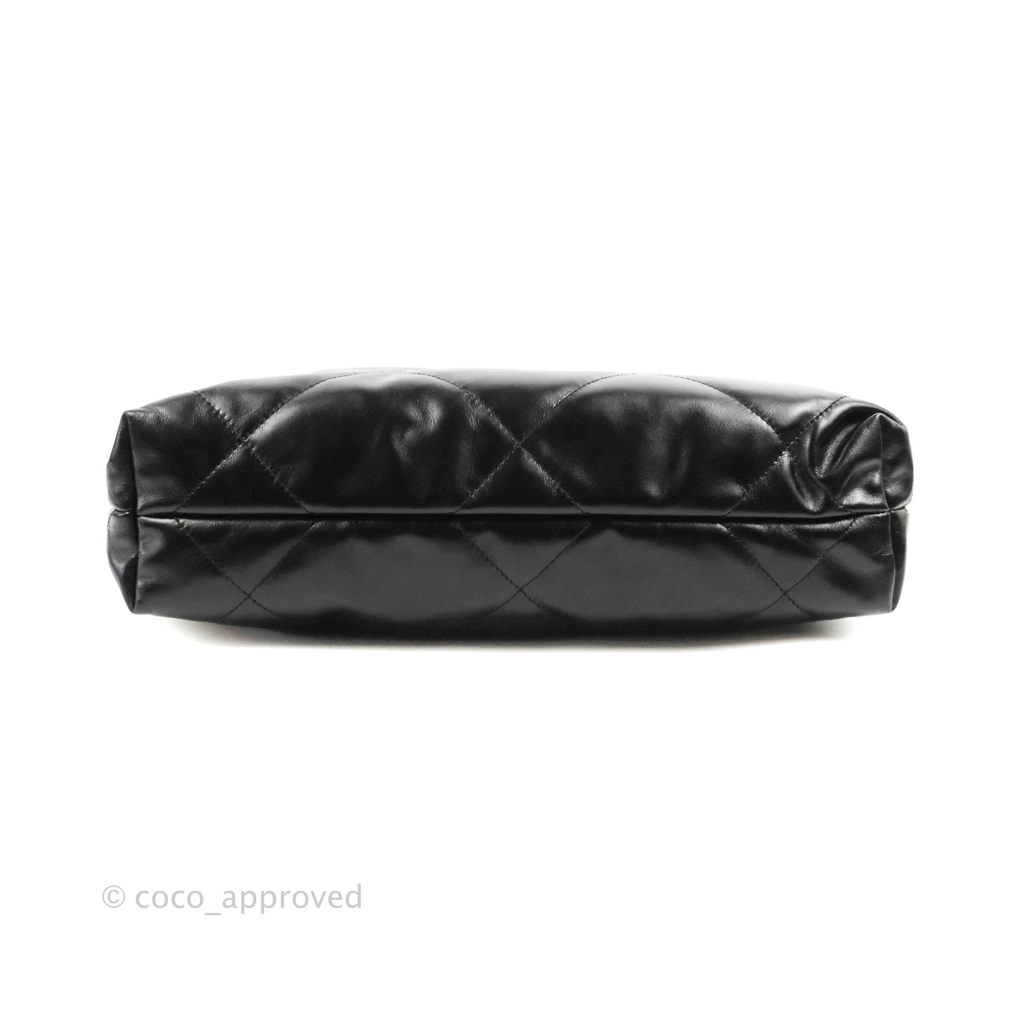 Chanel 22 Small Handbag Black Shiny Calfskin Leather with Aged Gold Hardware - Luxury Crossbody Bag for Women, Perfect for Date Night & Evening Events