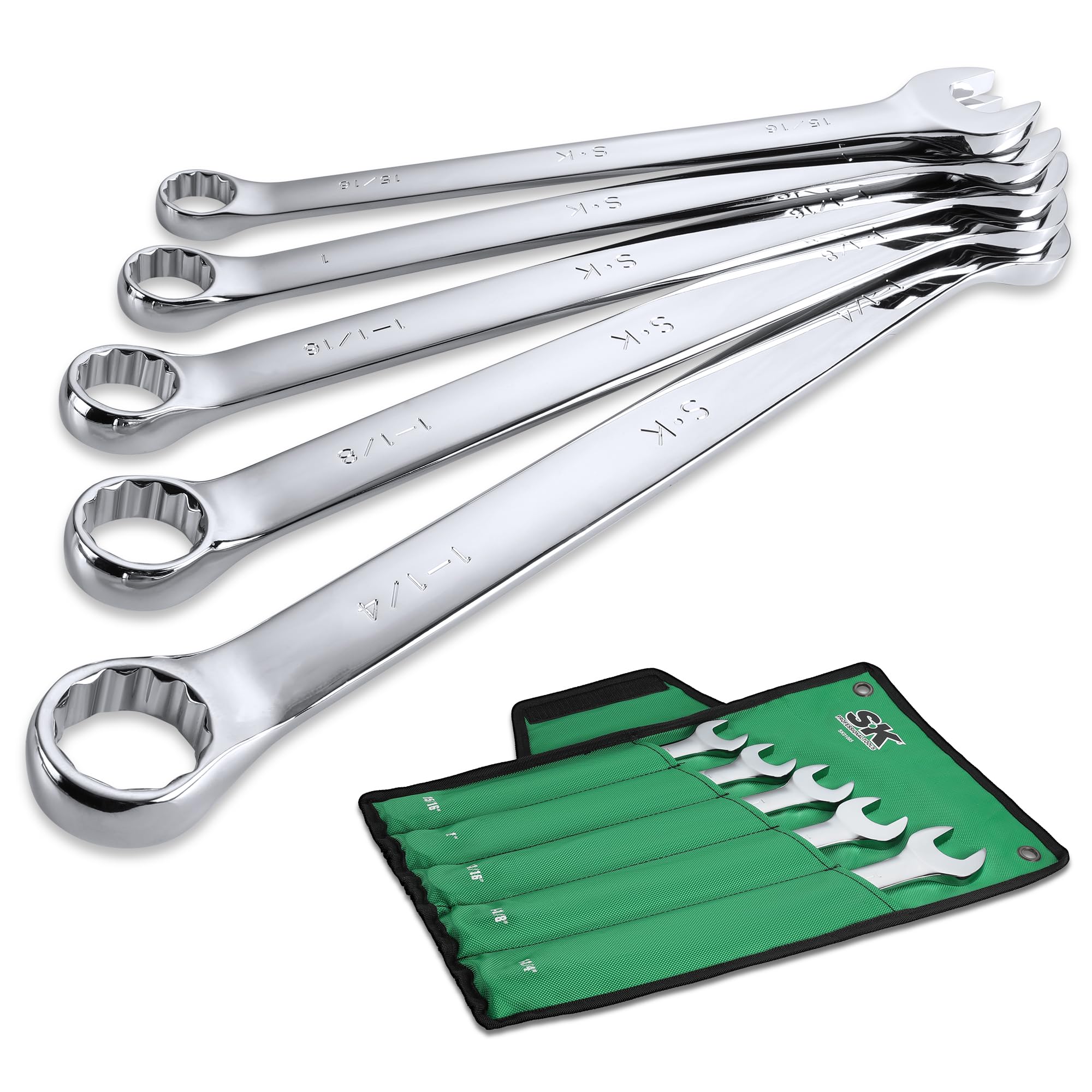 SK Long Pattern Combination Wrench Set - SAE 15/16
