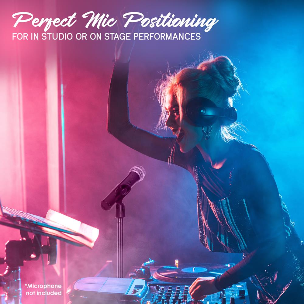 Professional Adjustable Microphone Stand with Heavy Duty Base - Perfect for Podcasting, Live Streaming & Home Studio Recording