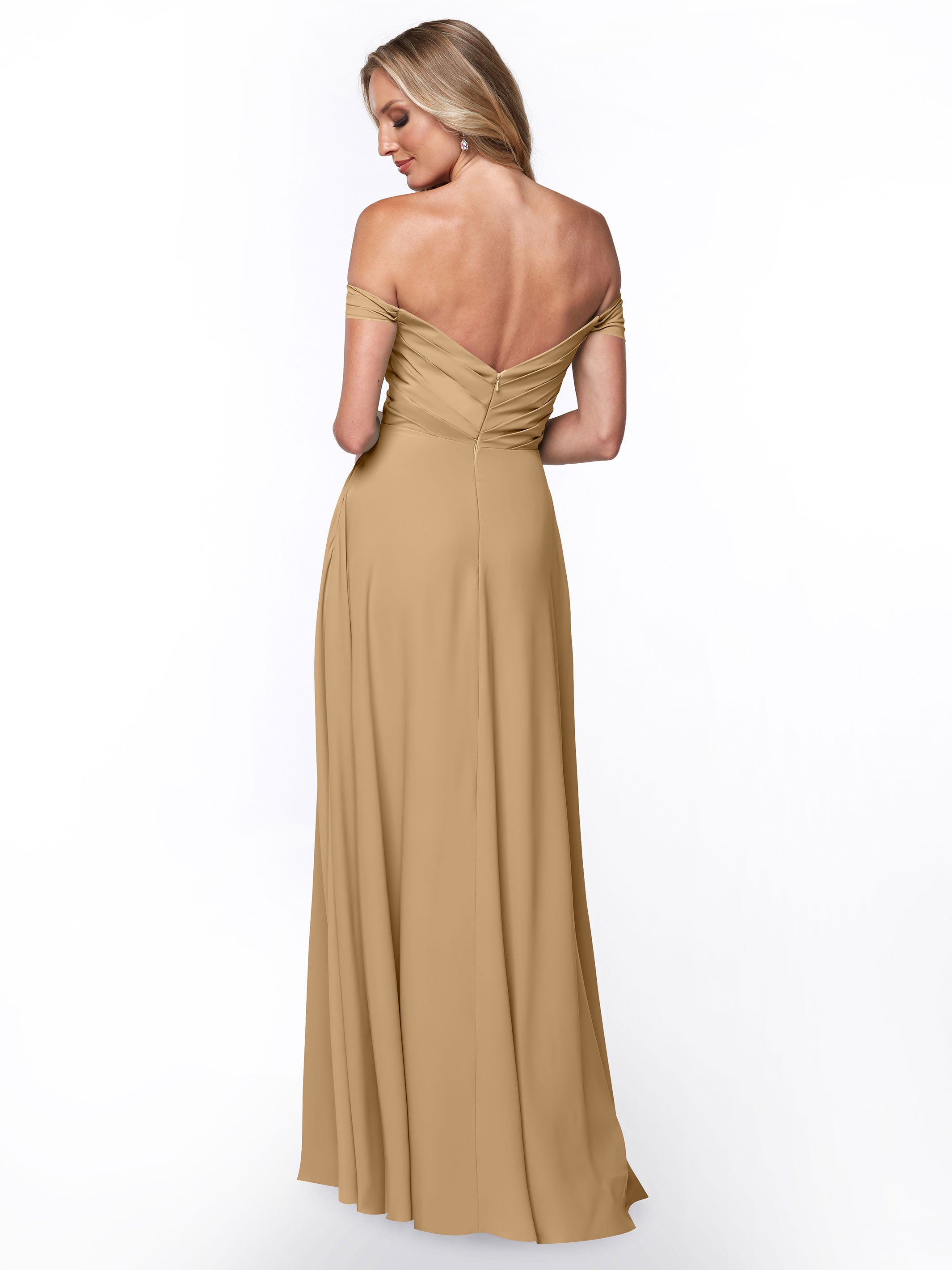 Elegant 83018 Stretch Chiffon Bridesmaid Dress with Pleated Sweetheart Neckline - Perfect for Weddings, Formal Events & Special Occasions